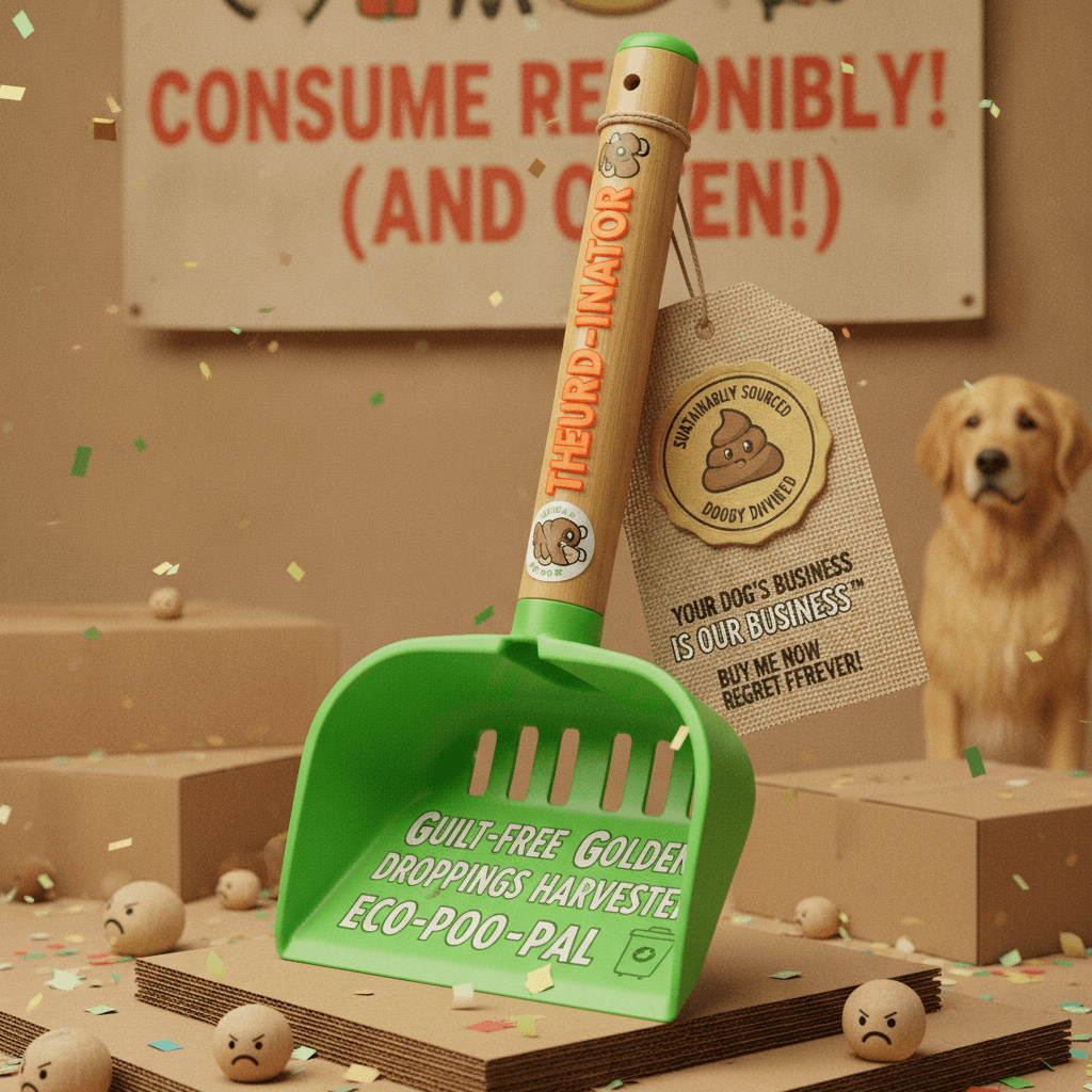 nothing says 'buy me' like aggressively branding your poop scooper
