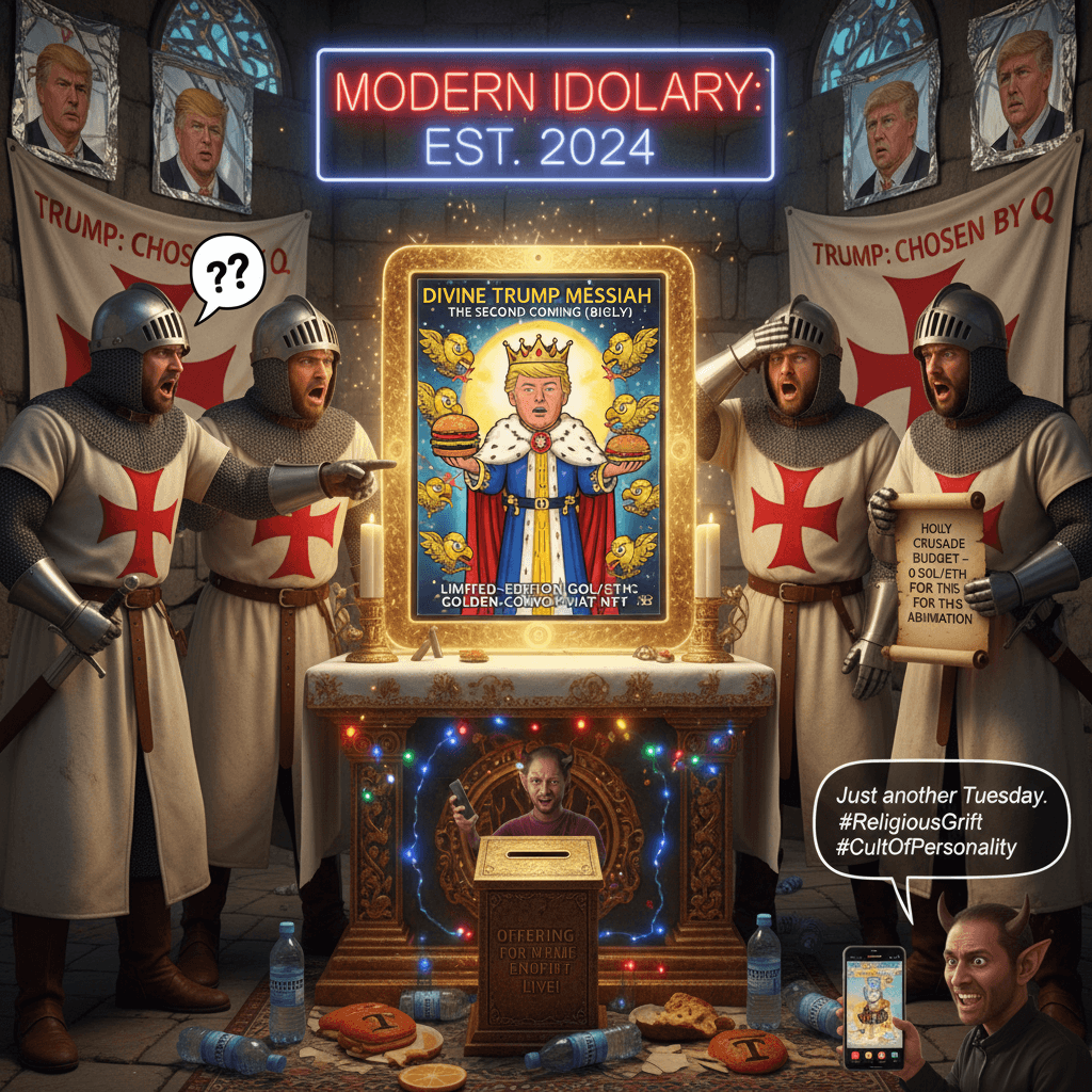 Knights Templar upset about Trump messiah porn they definitely didn't commission