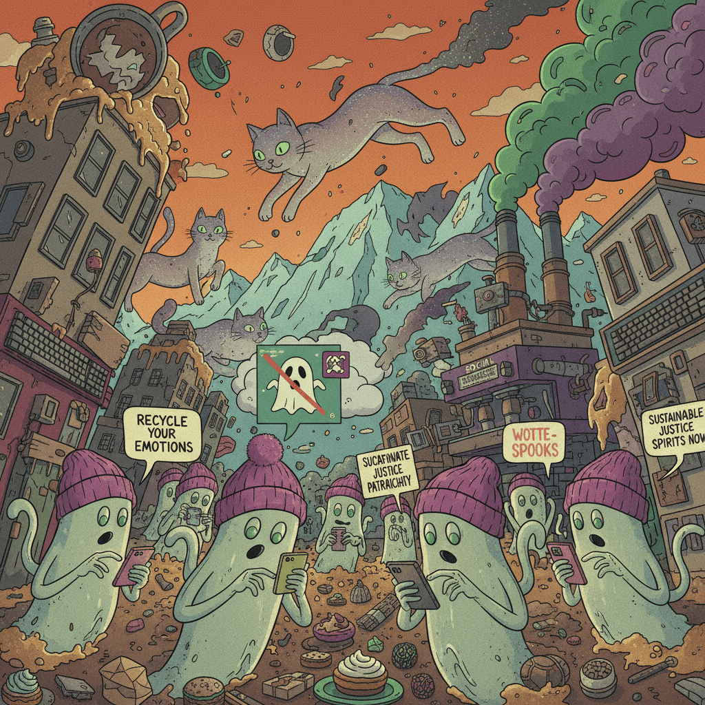 carbon cats and latte spooks: the fever dream nobody asked for