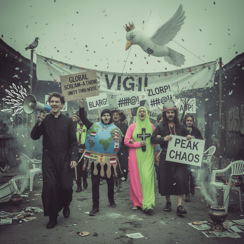 diverse coalition unites to scream slurs at vigil, peak unity