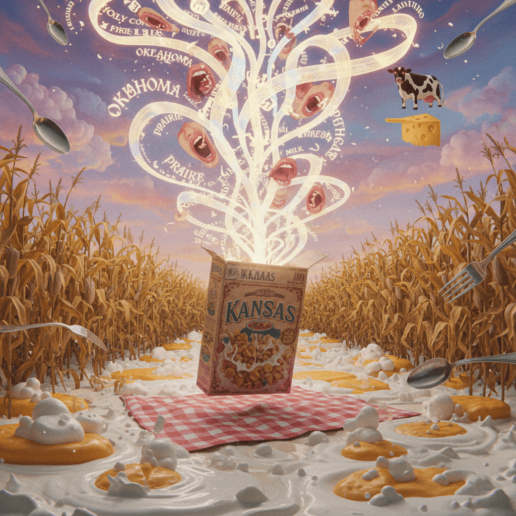 kansas made a cereal box speak in tongues about oklahoma dairy