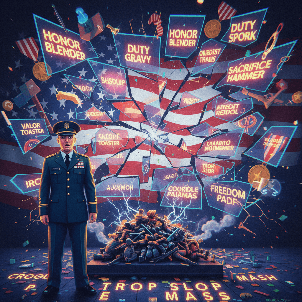 respect the troops (but make it incoherent word soup)