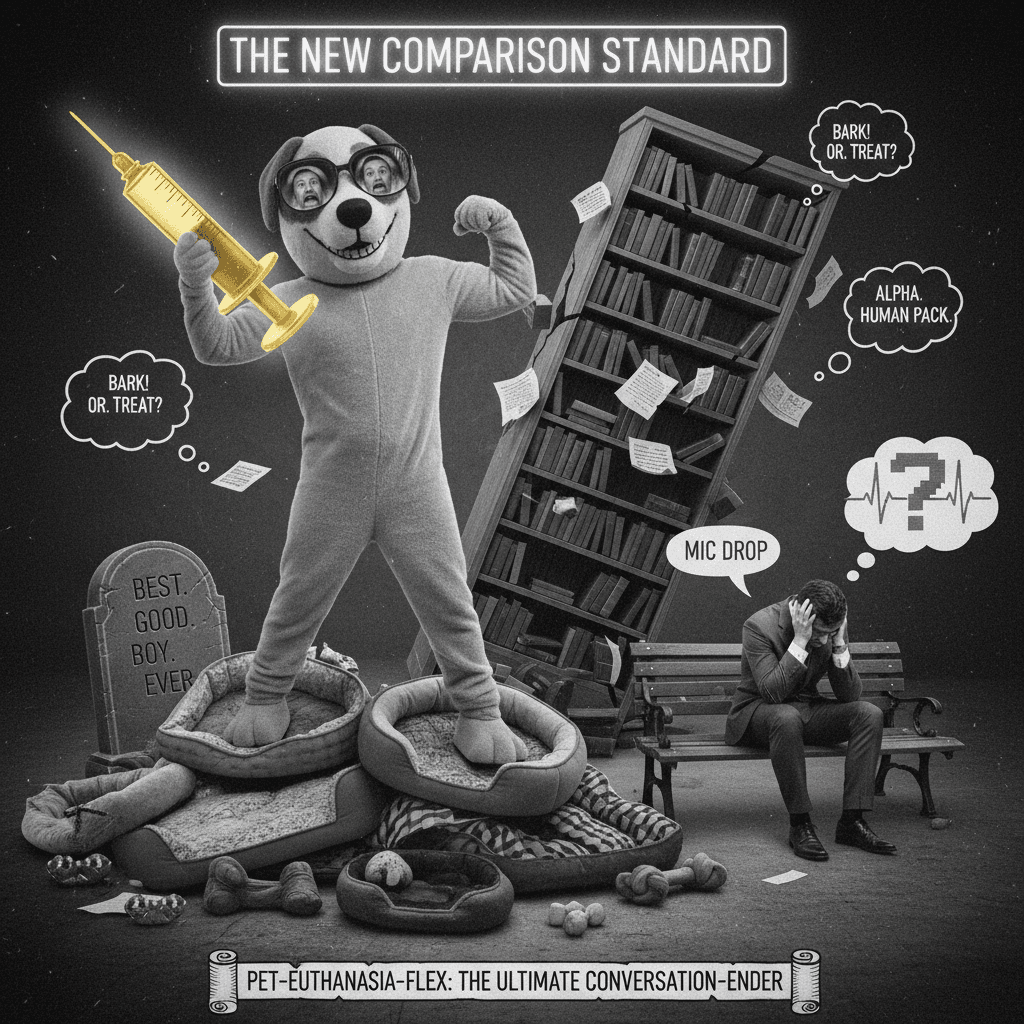 comparing human behavior to euthanized dog is certainly A take