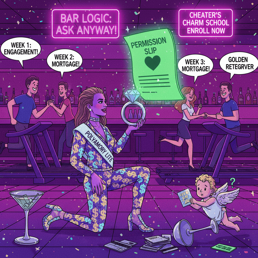 asking permission mid-flirtation like a responsible cheater