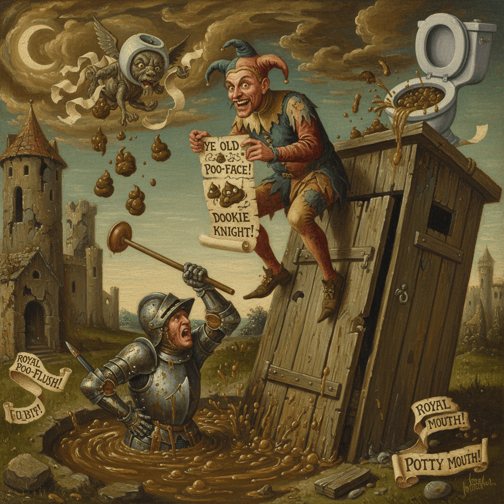 Medieval insult energy meets scatological desperation