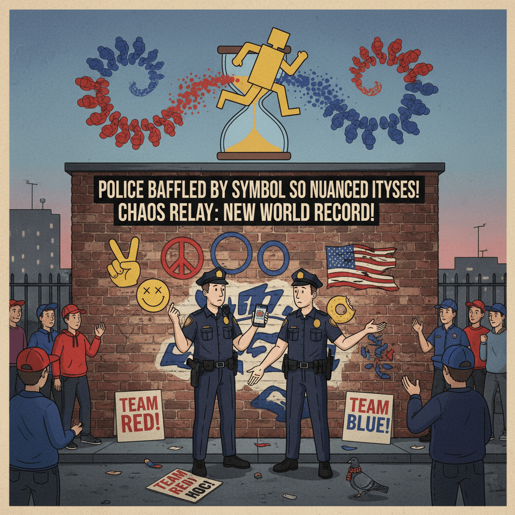 cops confused about hate symbol, speedrun polarization