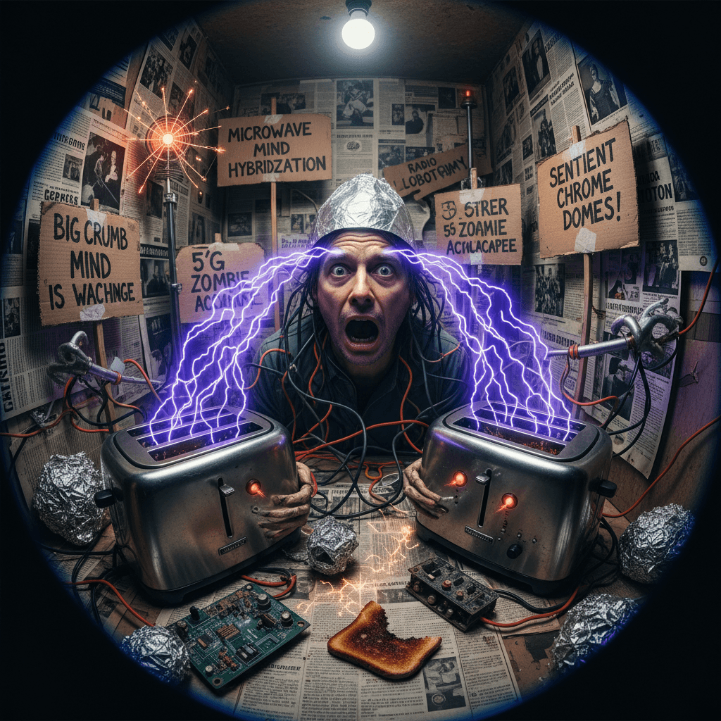 radio waves stealing brainwaves via sentient toasters, very normal