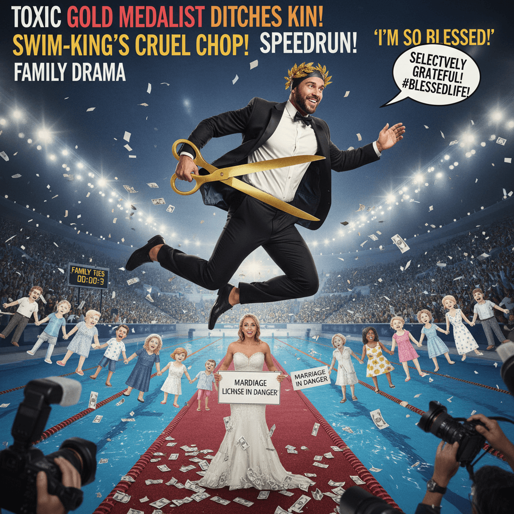 Olympic swimmer cuts off family, calls himself blessed at wedding