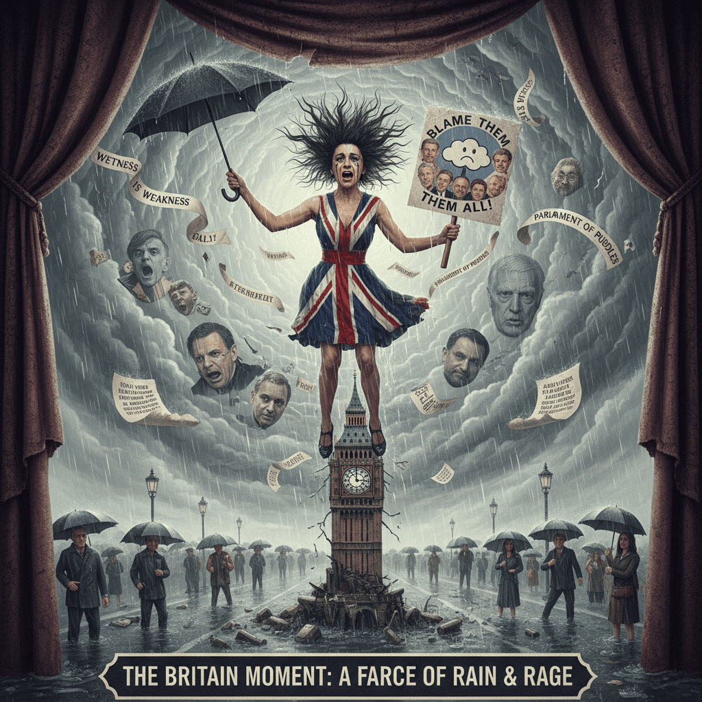 Brit has emotional breakdown, blames rain and every politician equally