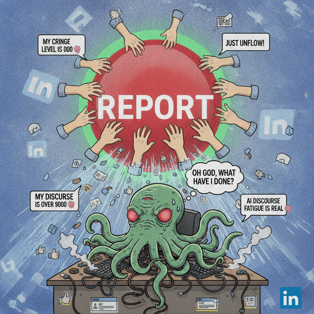 LinkedIn hypothetically adds report button, immediately regrets it