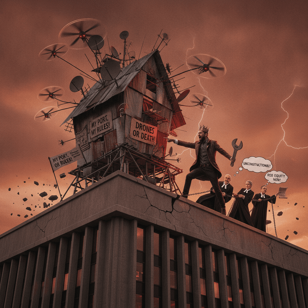 President demands unilateral roof-mounted drone port; judges disagree