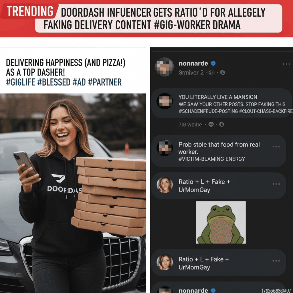 DoorDash influencer gets ratio'd for allegedly faking delivery content