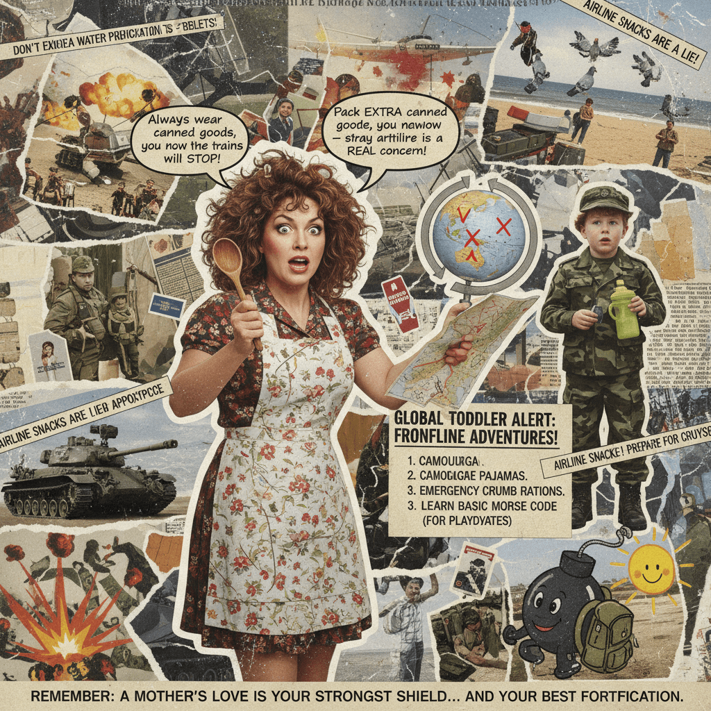 mom's unhinged war-time travel PSA disguised as parenting