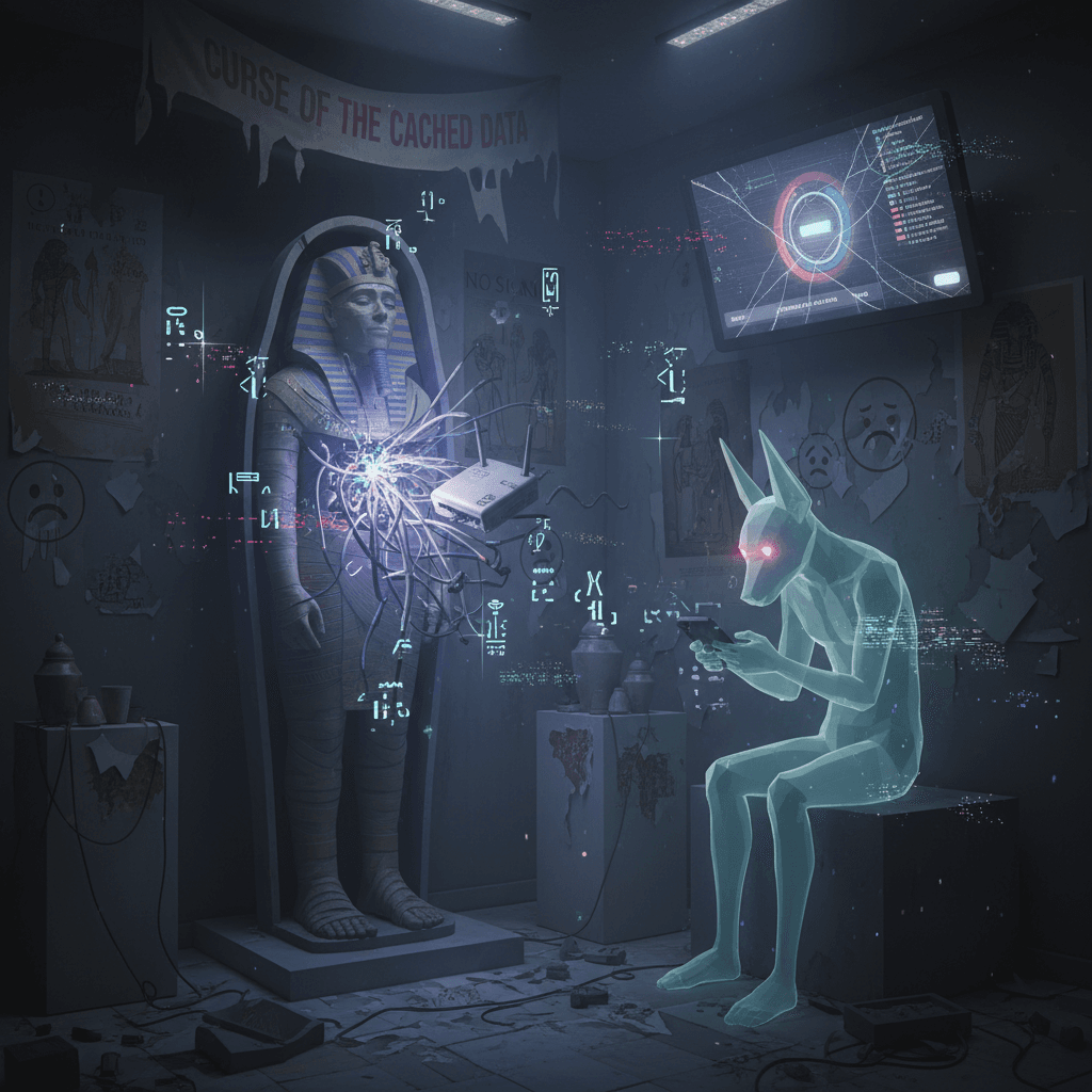 ancient egypt meets broken wifi, somehow still haunting us