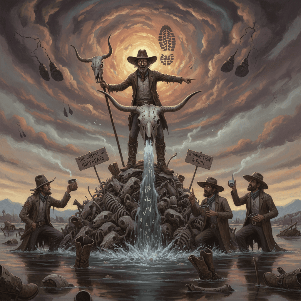 Boots speaks in dead cattle prophecy, we pretend to understand