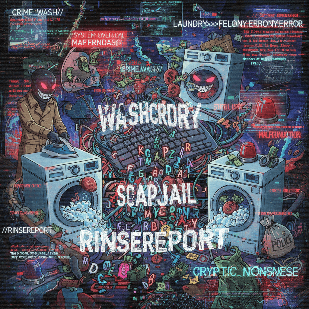 someone let their keyboard have a fever dream about crime & laundry