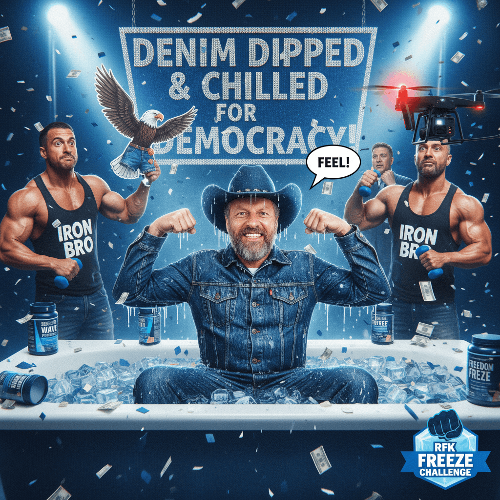 RFK Jr. proving ice baths are better with denim on, apparently