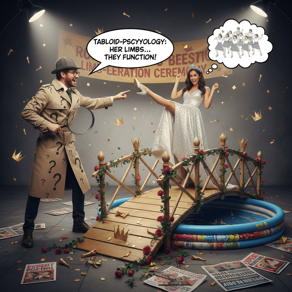 Expert reads Meghan's aura at bridge opening, concludes she has functioning limbs