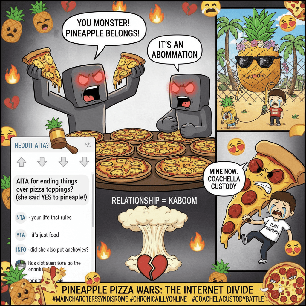 pineapple pizza opinion nuked a relationship, Coachella custody awarded