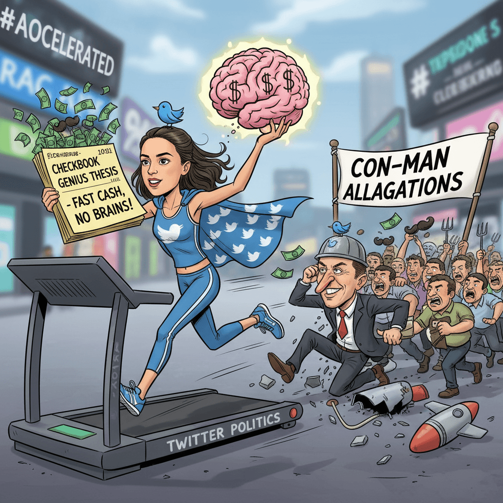 AOC speedruns Elon discourse with the 'checkbook genius' thesis