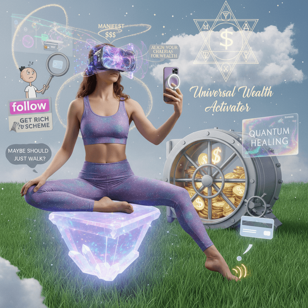 Quantum healing meets Instagram aesthetic meets your subconscious bank account