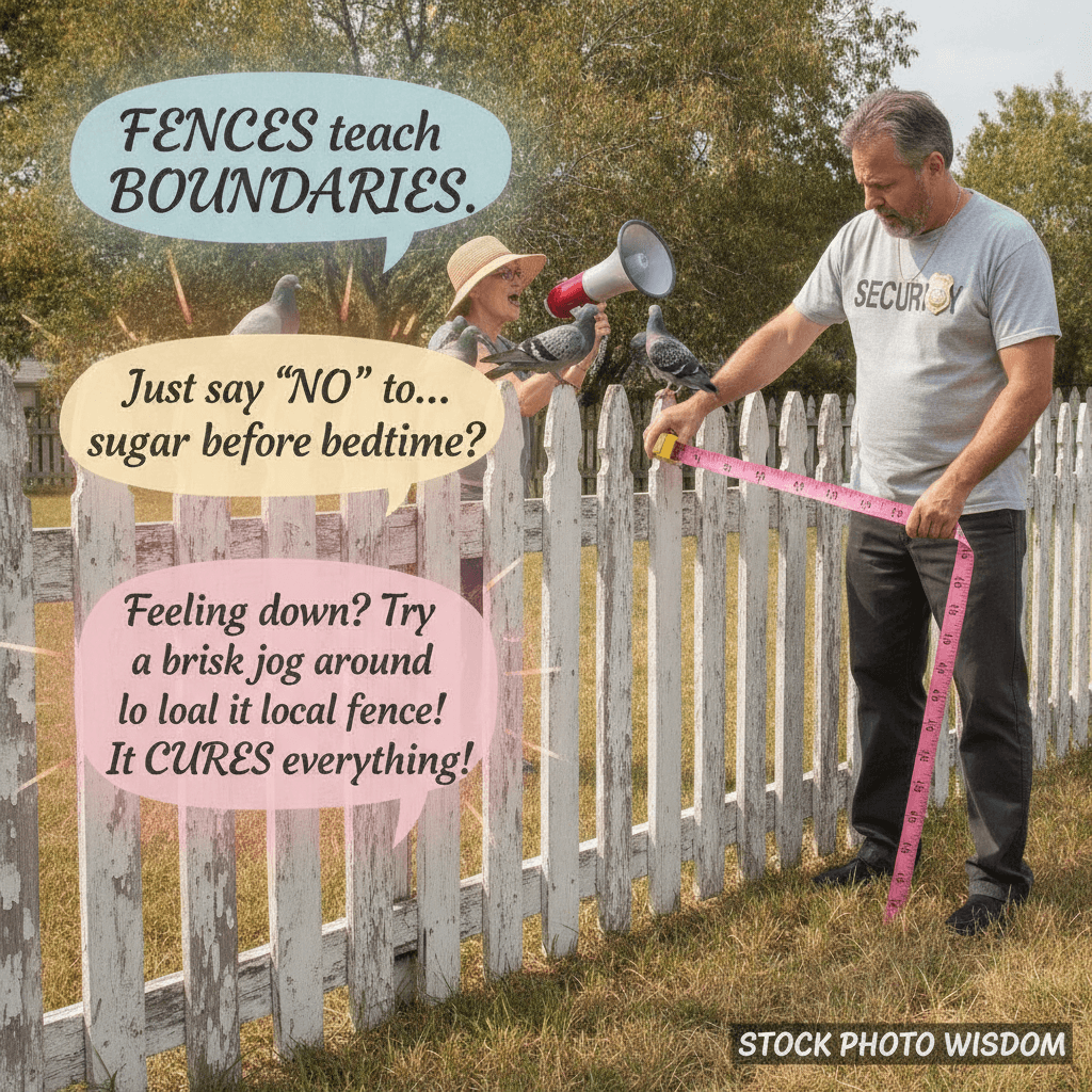 generic fence pic pairs with drug advice nobody asked for