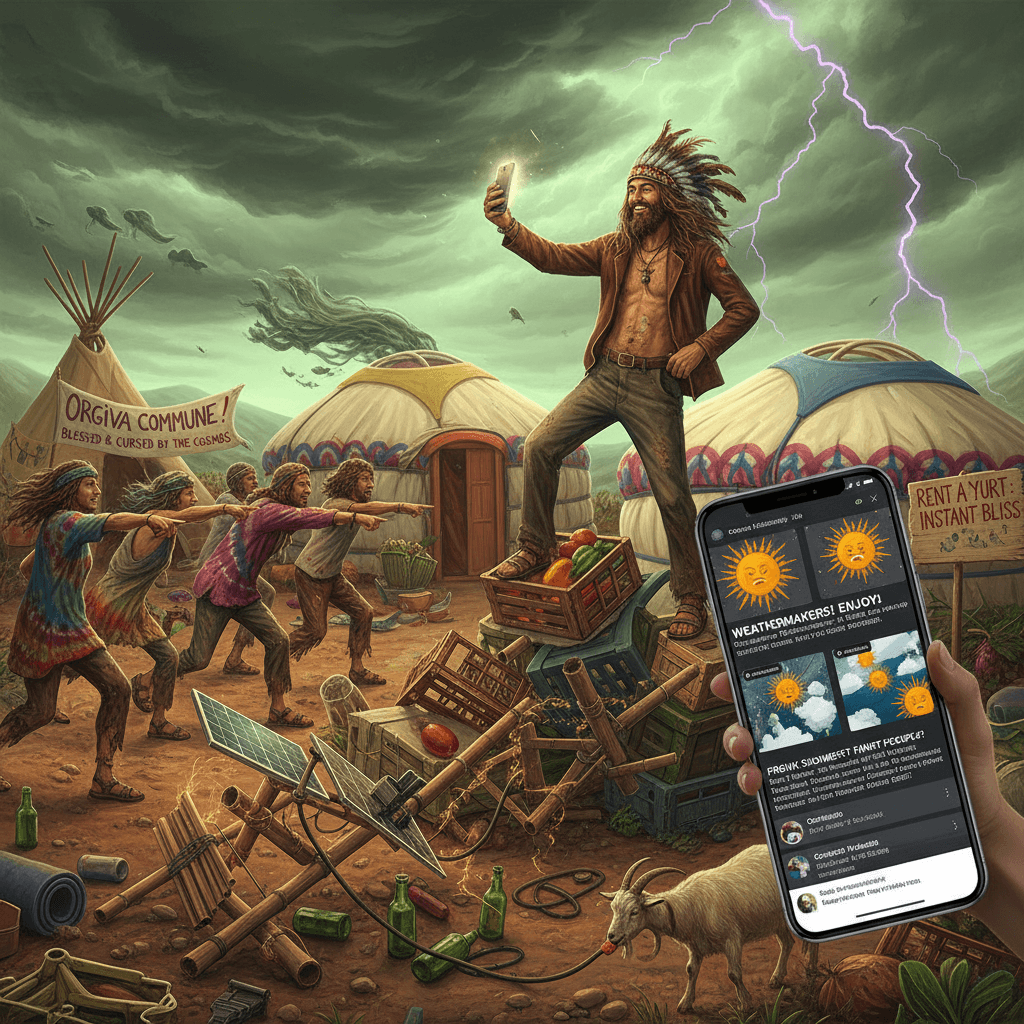 Blaming hippies for weather while offering yurts: peak Orgiva energy