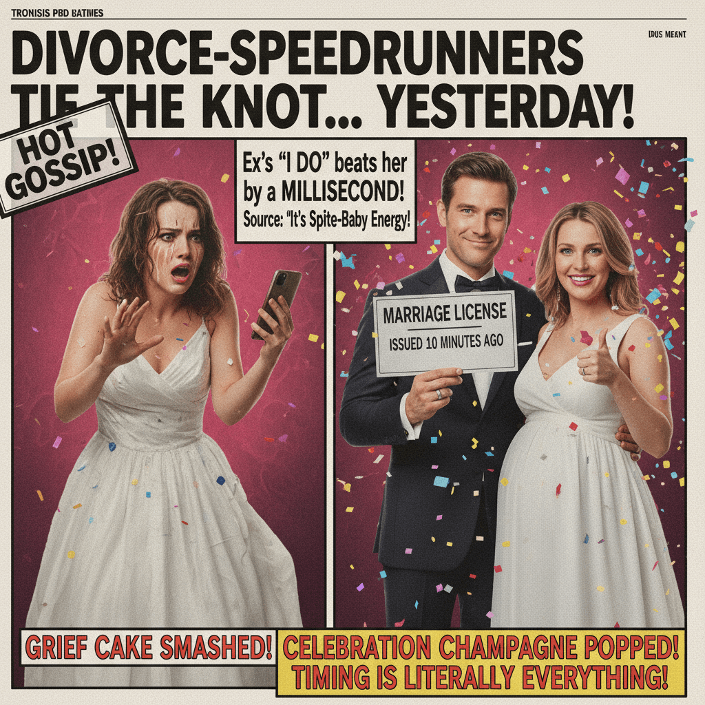 ex moves on faster than she moves on, announces it immediately