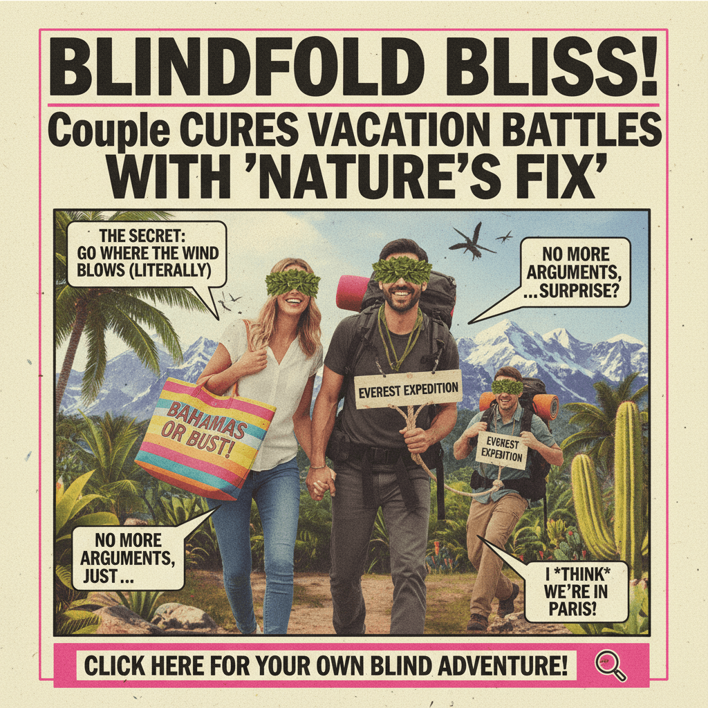 Blindfolds: nature's way of fixing relationship disagreements about vacations