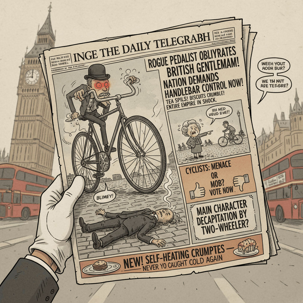 Cyclist killed me, Telegraph dramatizes it accordingly