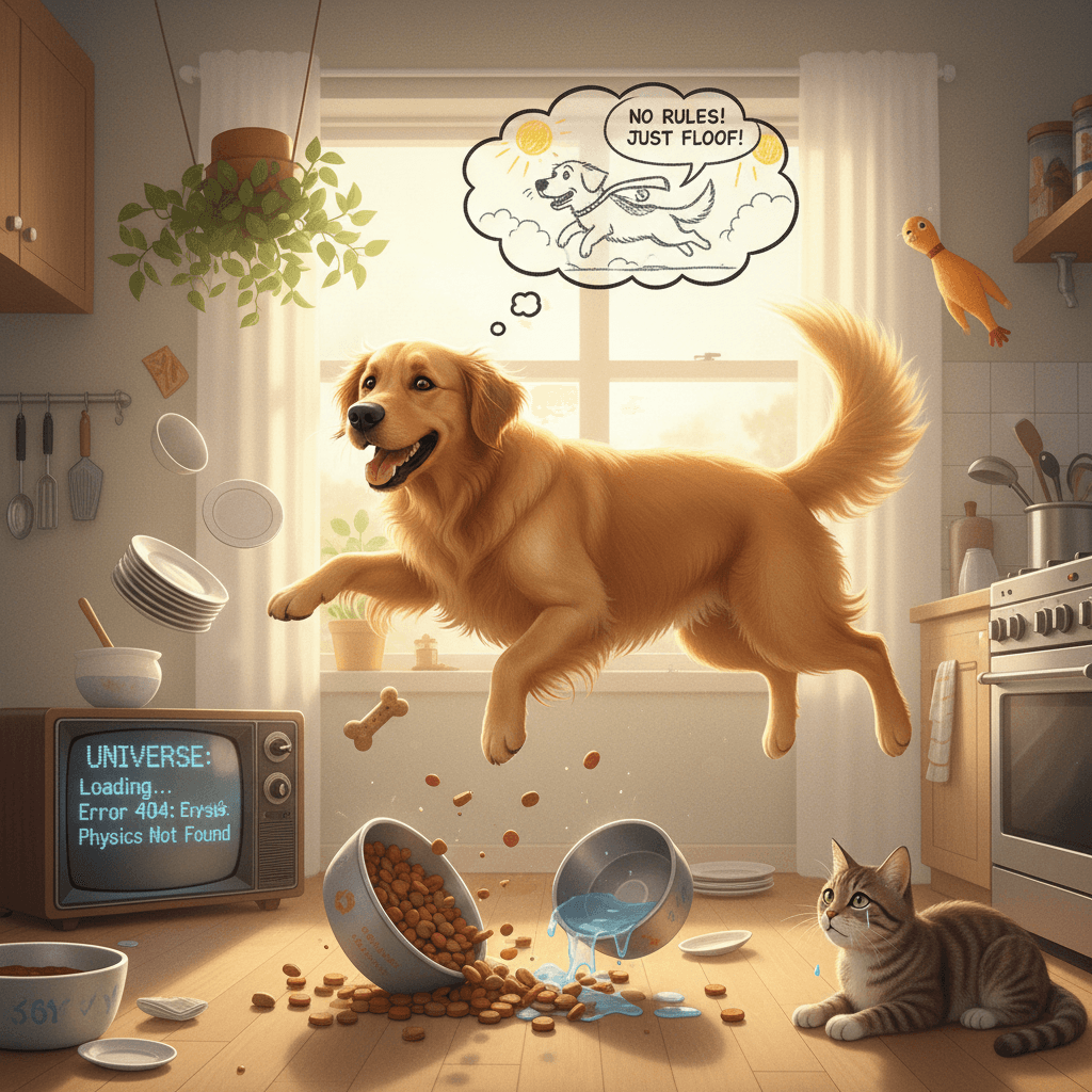 Dog discovers gravity is a suggestion, refuses to accept reality