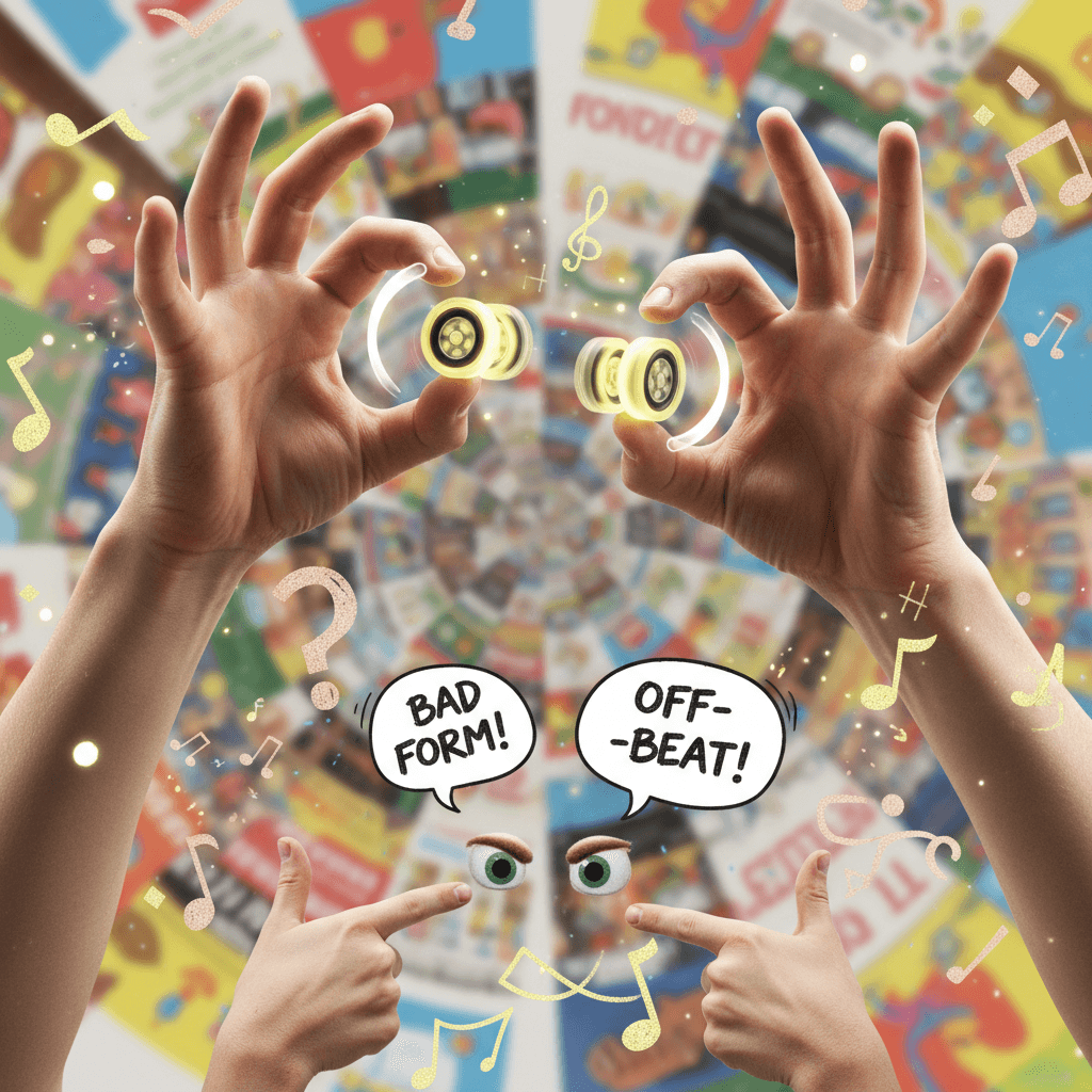 man's hands haunted by nursery rhyme choreography