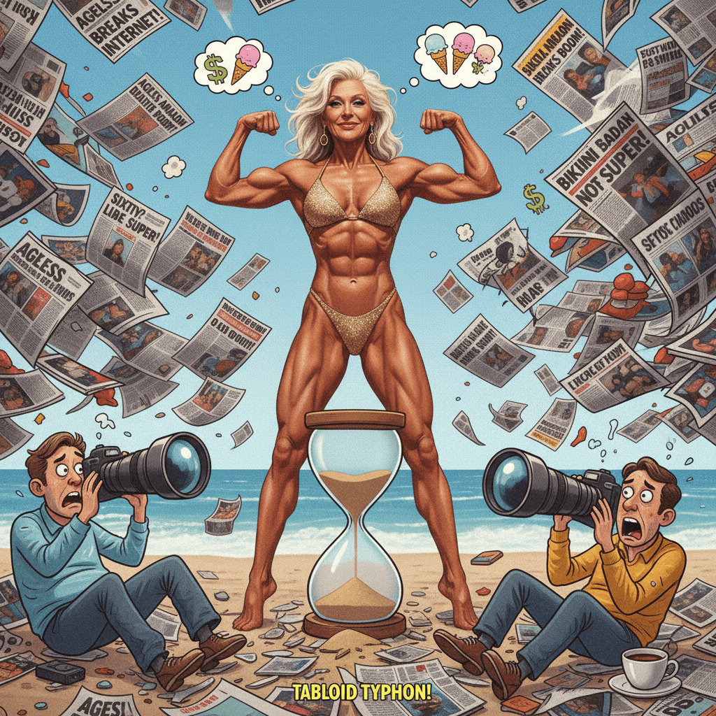 60-year-old woman exists in swimwear, tabloids have meltdown