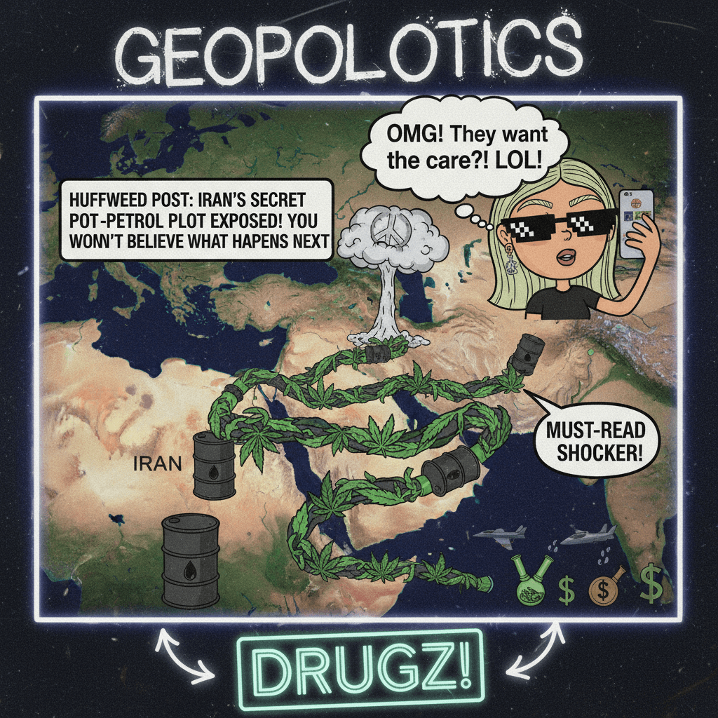 huffpost really said 'iran war weed pipeline' and expected us to care