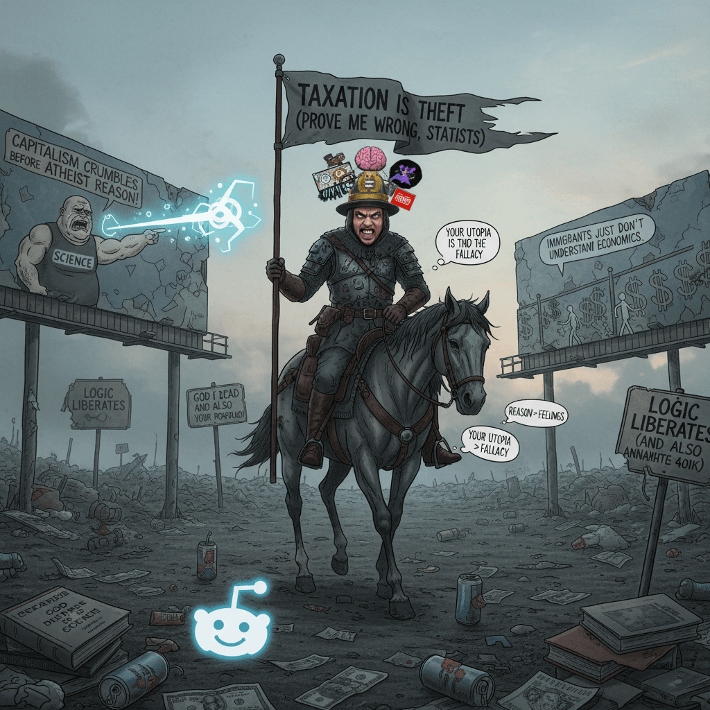 horseback warrior solves capitalism with pure contempt