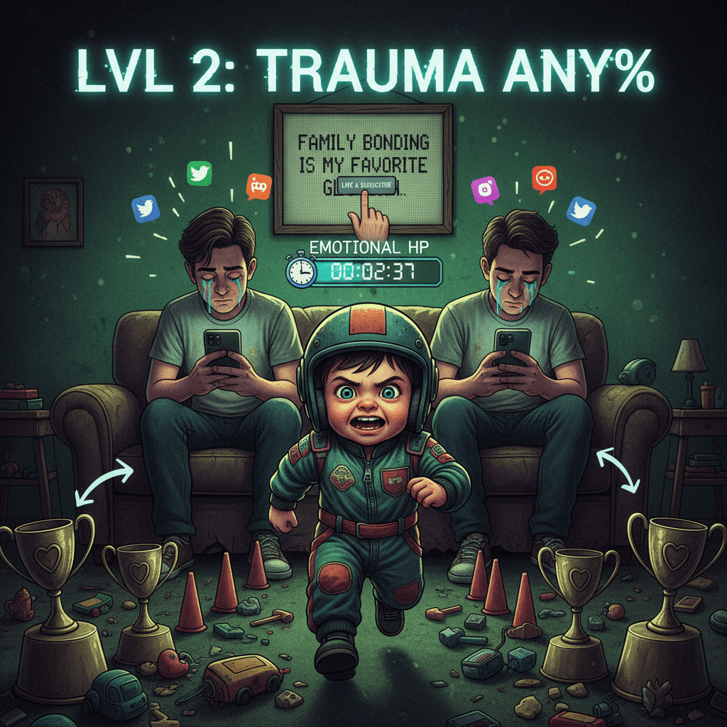 two year old speedruns emotional damage comprehension