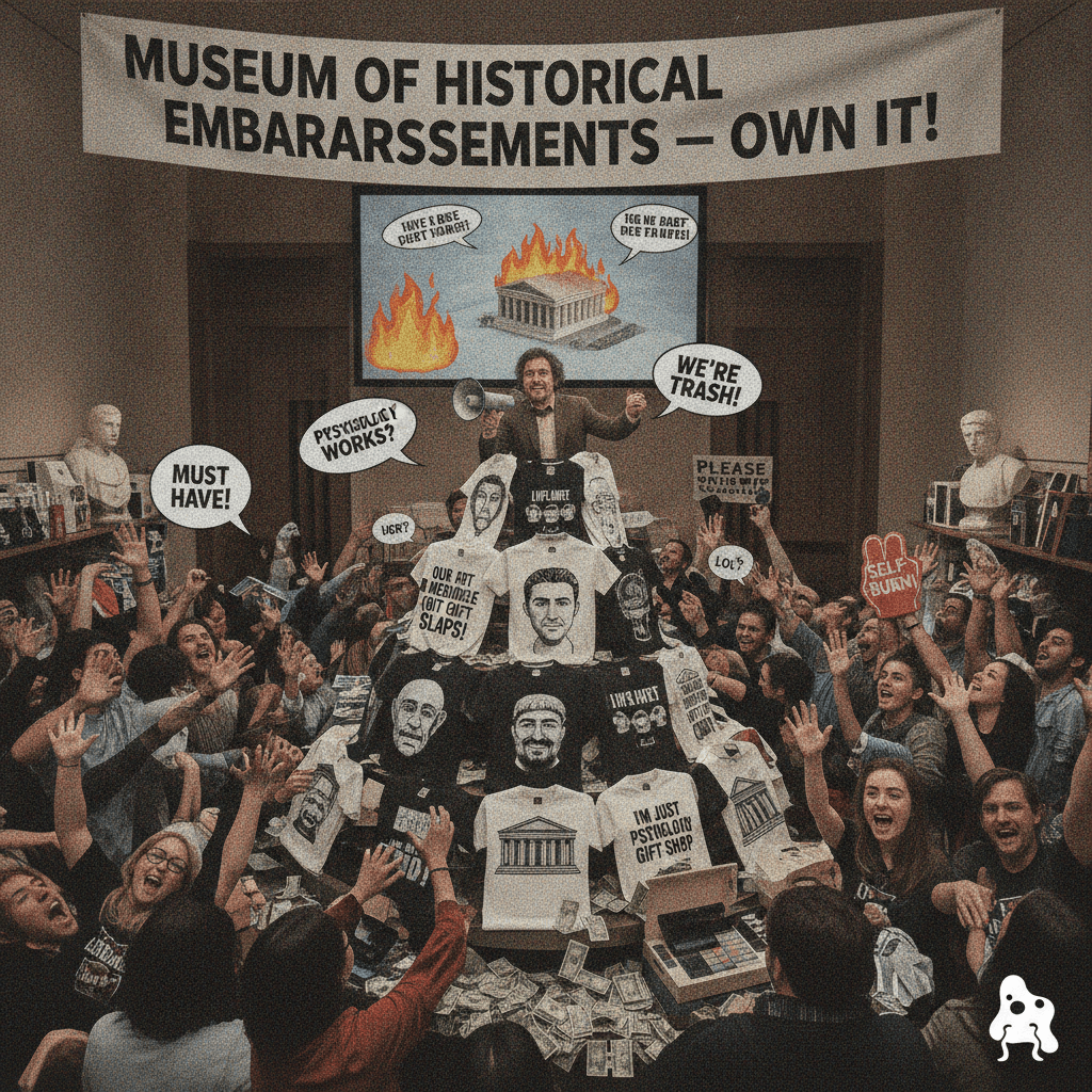 Museum roasts itself, becomes inexplicably desirable—the ultimate reverse psychology merch move