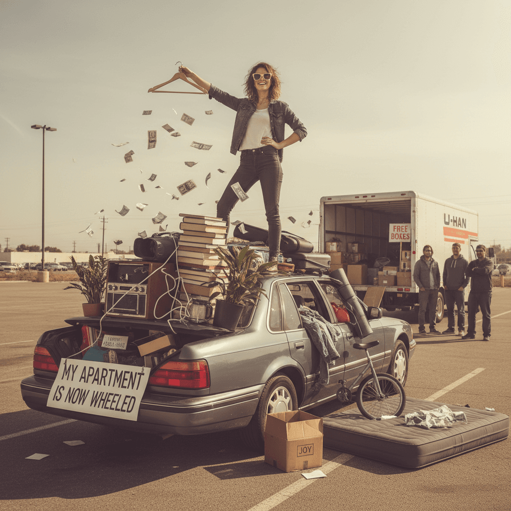 I decluttered my life by moving it to my car instead