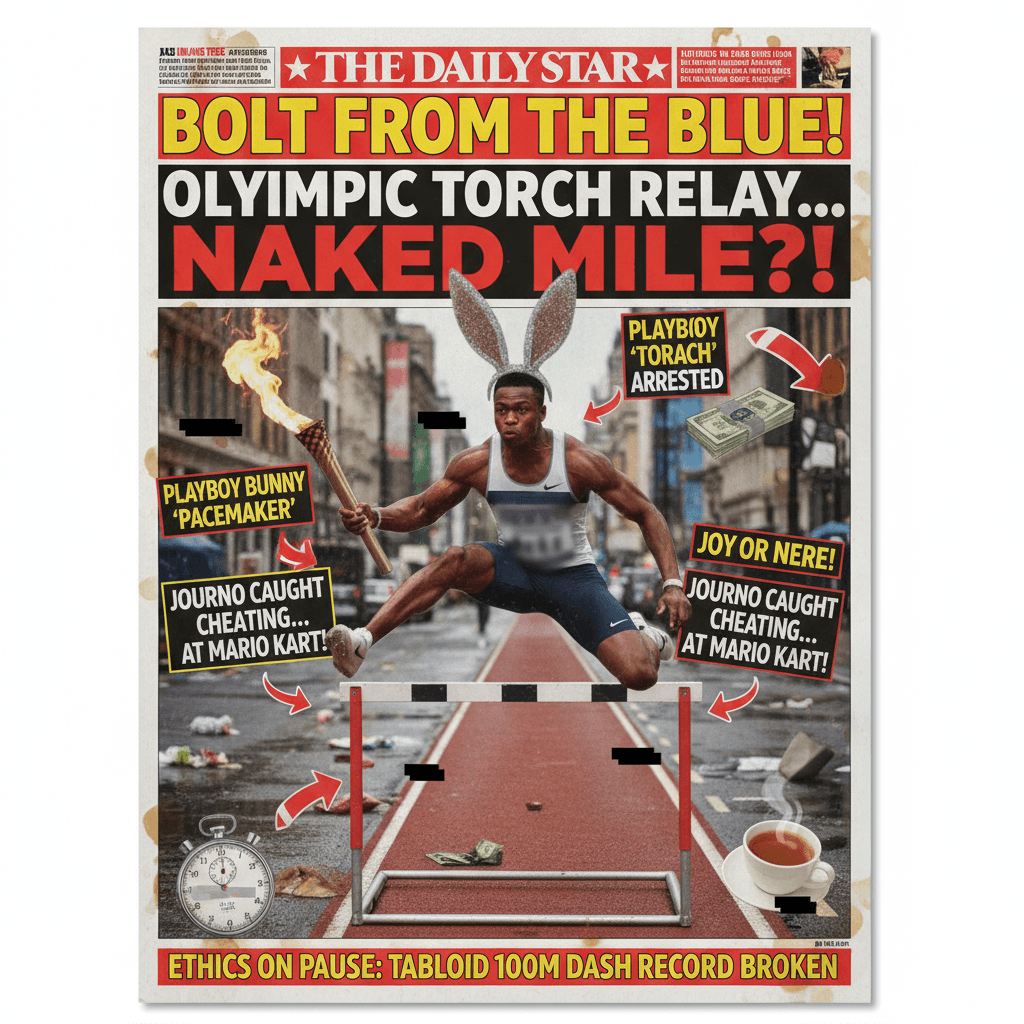 Daily Star speedruns journalism ethics with Olympic athlete Playboy flex