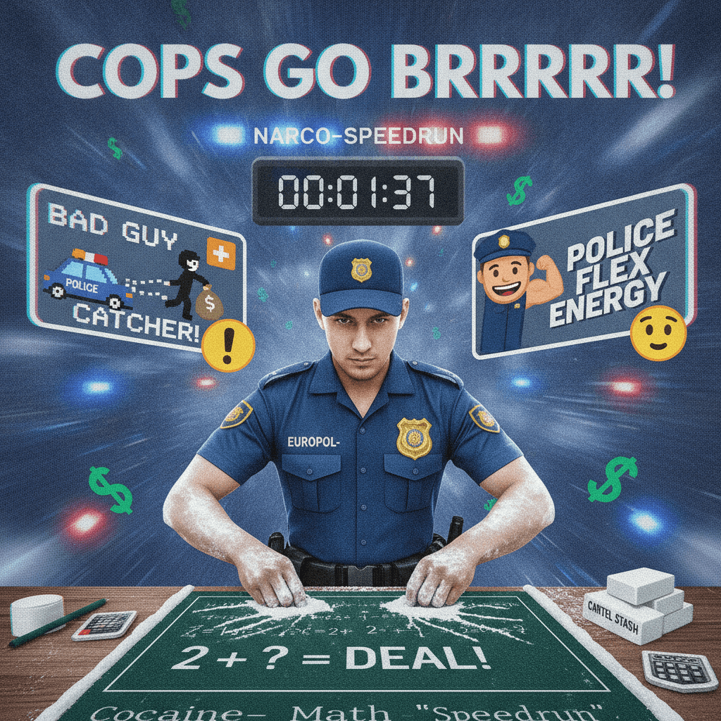 Cops arrest bad guys, very cool, very real news alert emoji
