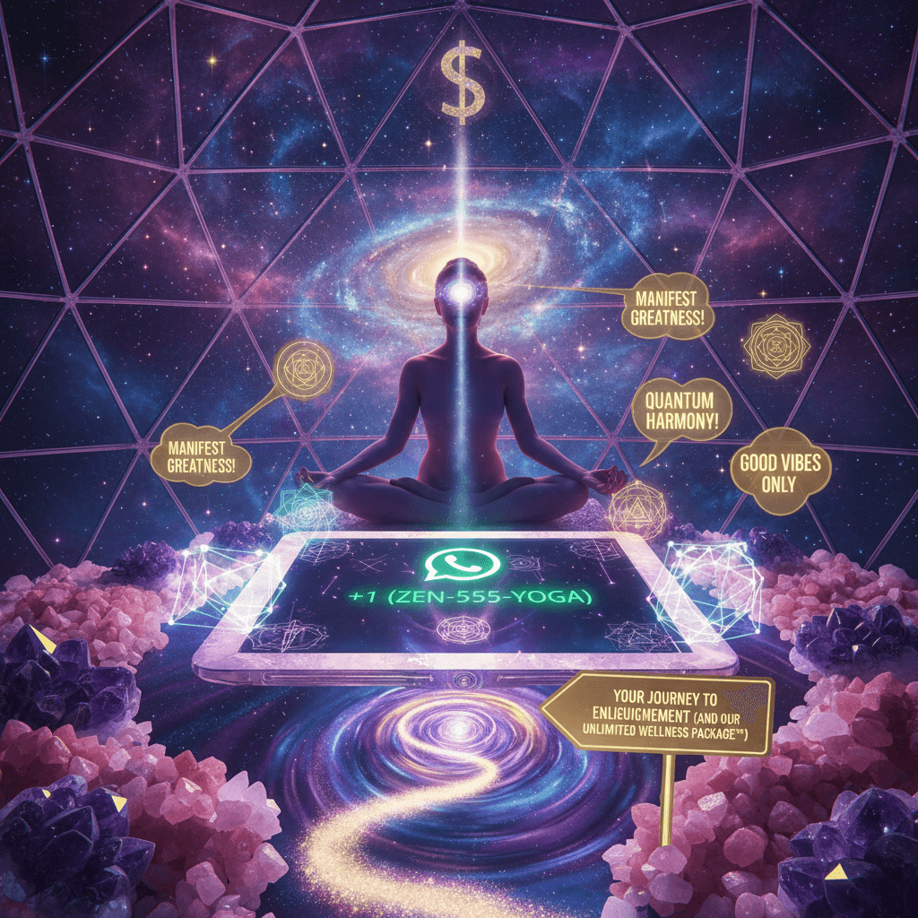 cosmic yoga talk promises enlightenment, delivers vibes and a whatsapp number