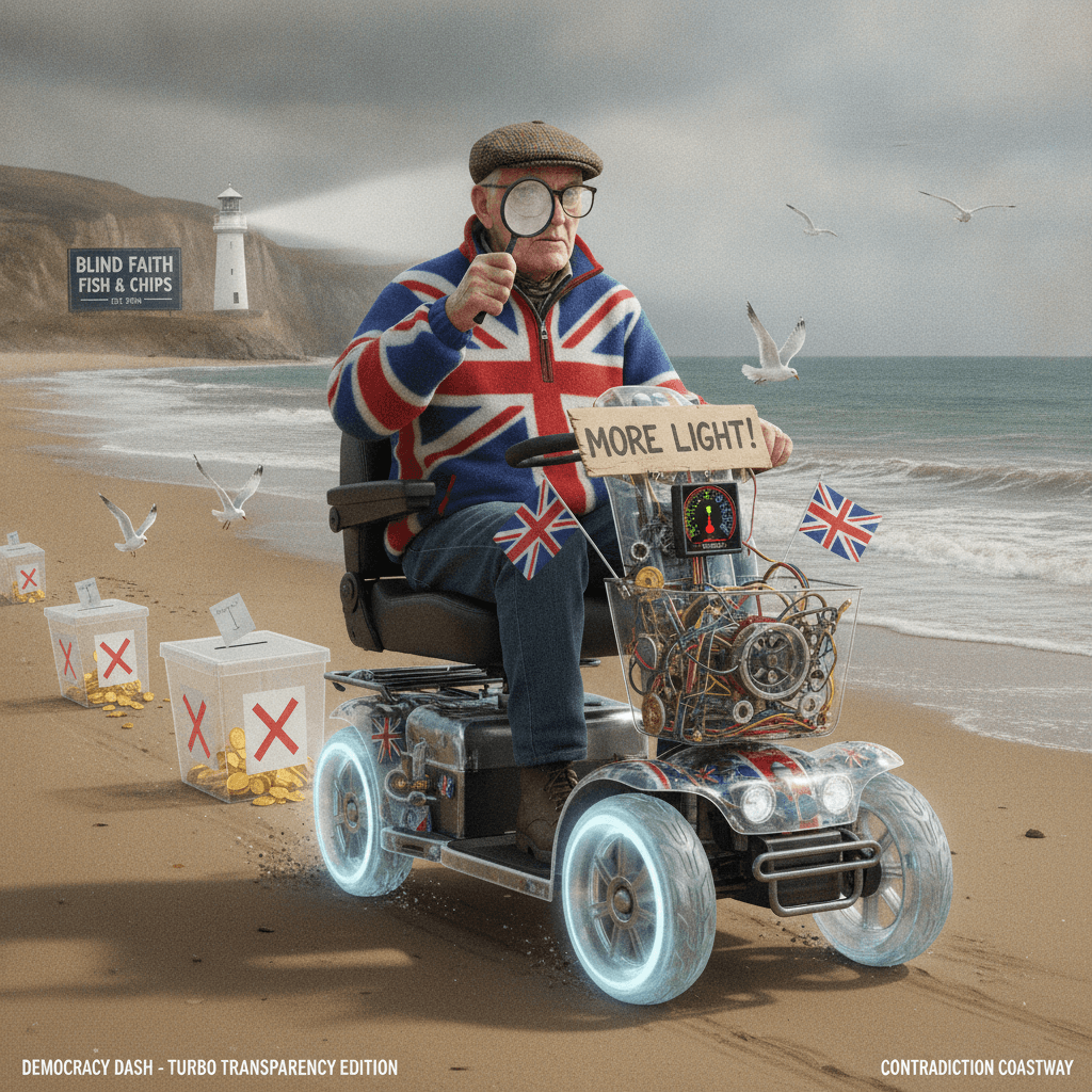Farage voter on mobility scooter wants transparency but votes anyway