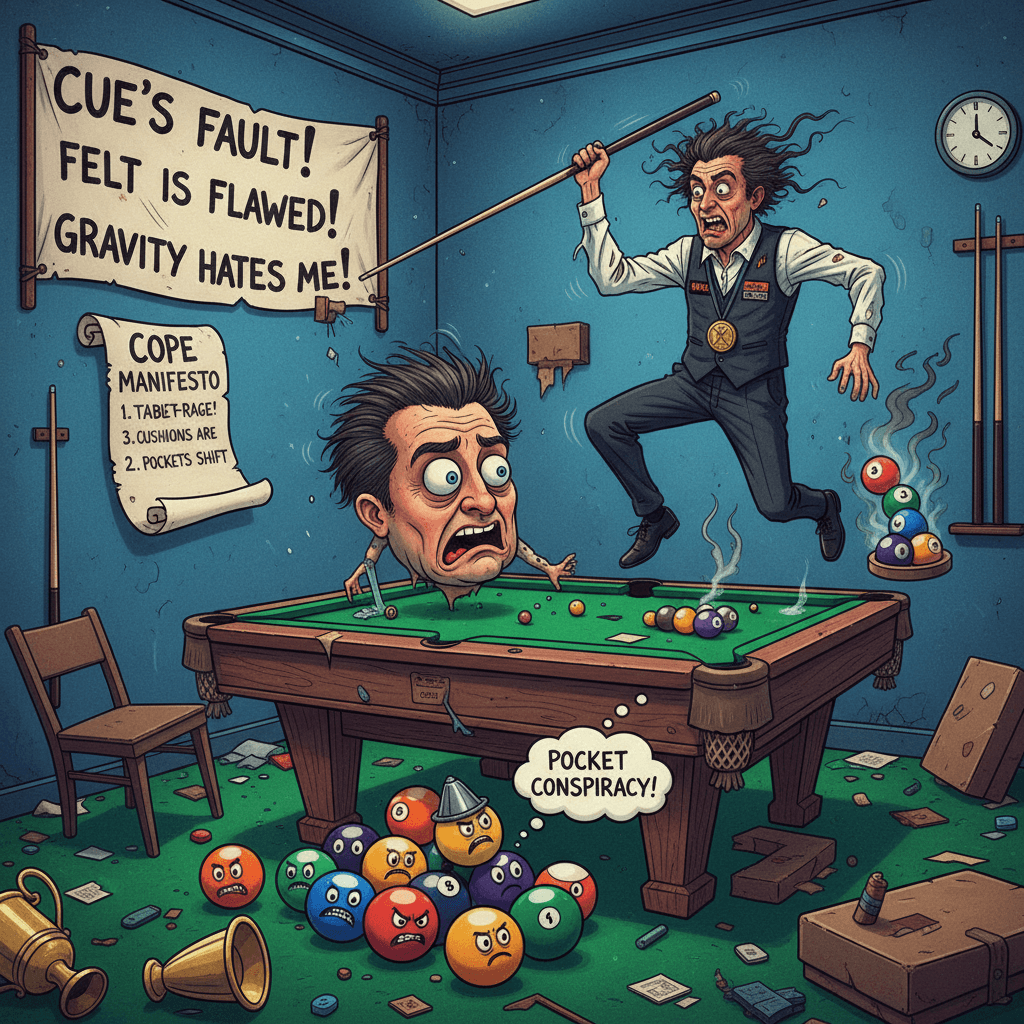 snooker pro blames inanimate objects for being bad at snooker