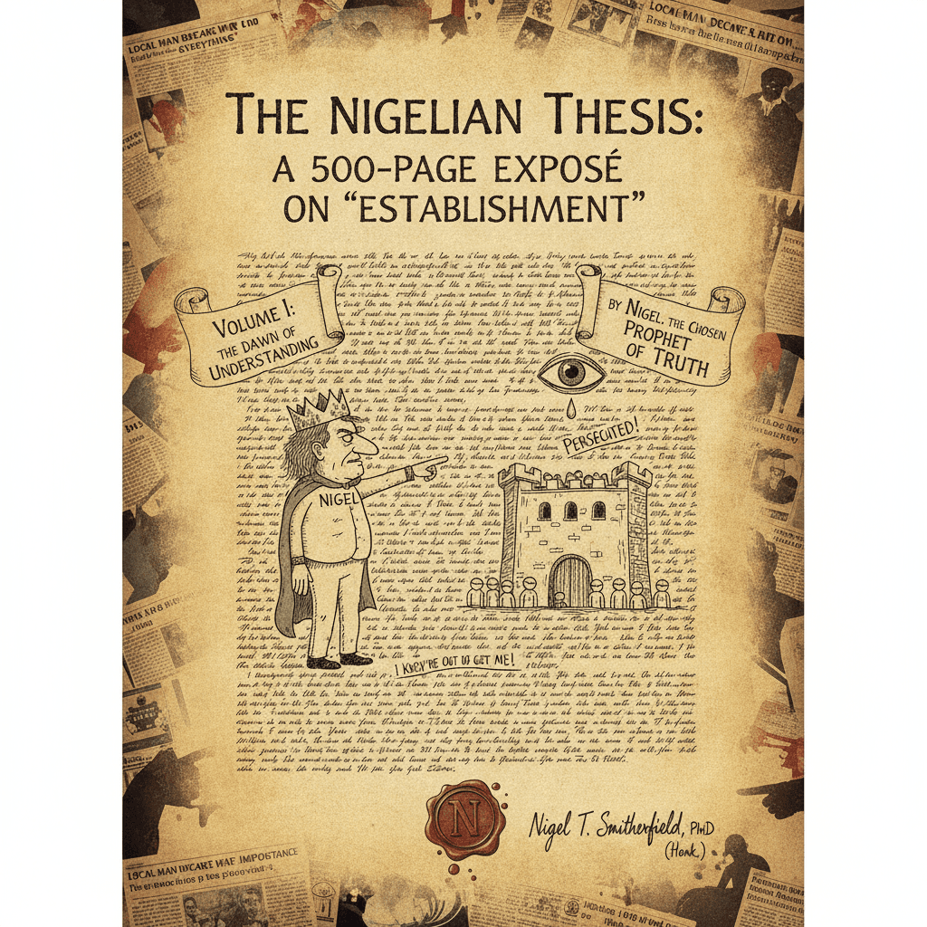 Nigel discovers the word 'establishment' and writes 500 pages about it