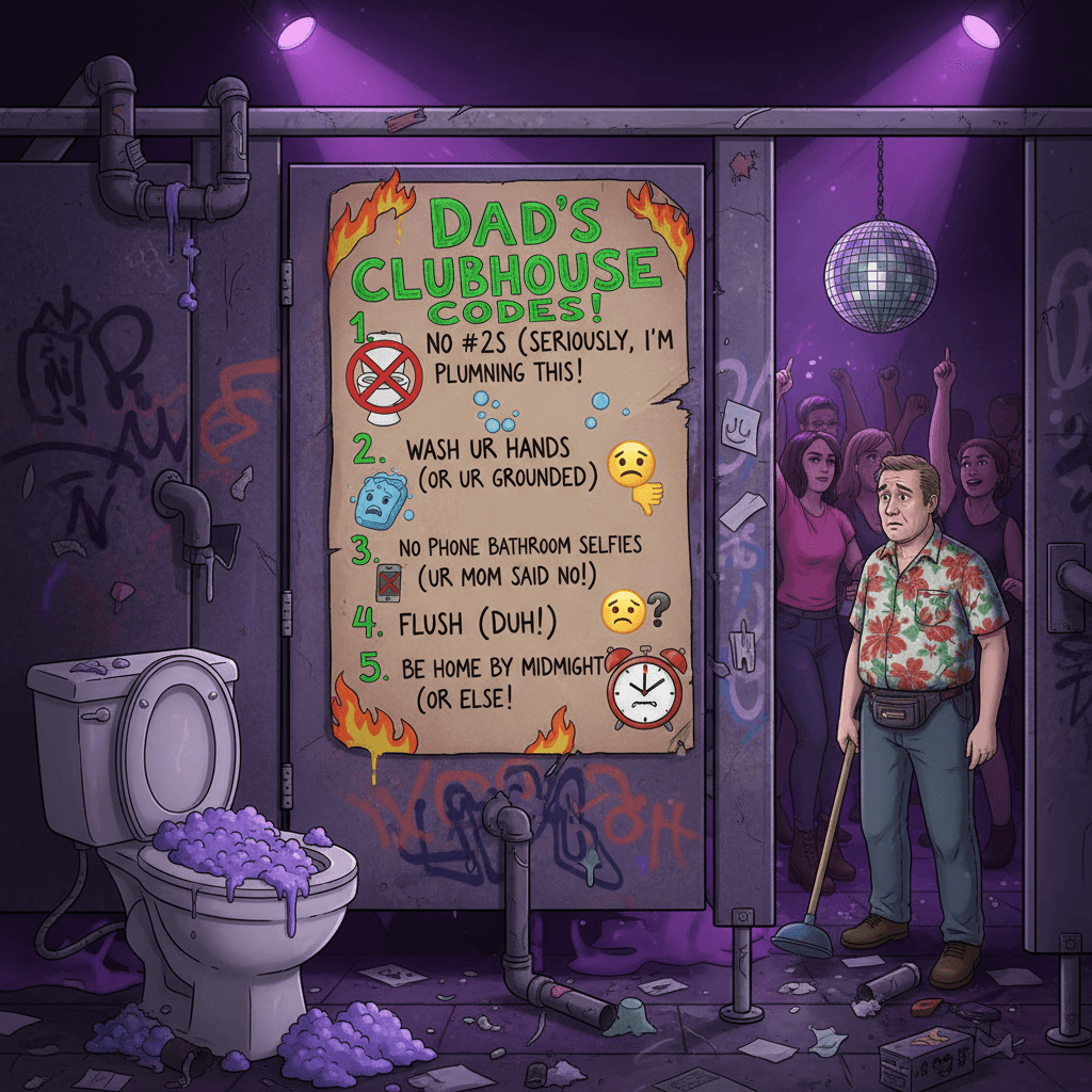 Nightclub bathroom rules written by a dad trying too hard