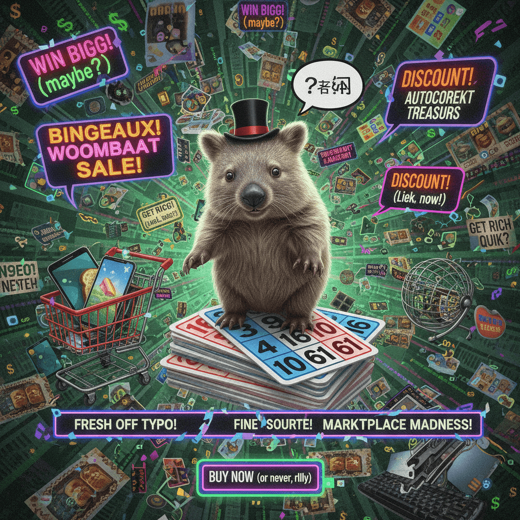 wombat the bingo: when autocorrect meets marketplace desperation