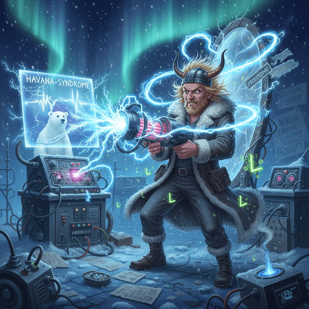 Norwegian scientist shoots self with energy weapon to own the libs