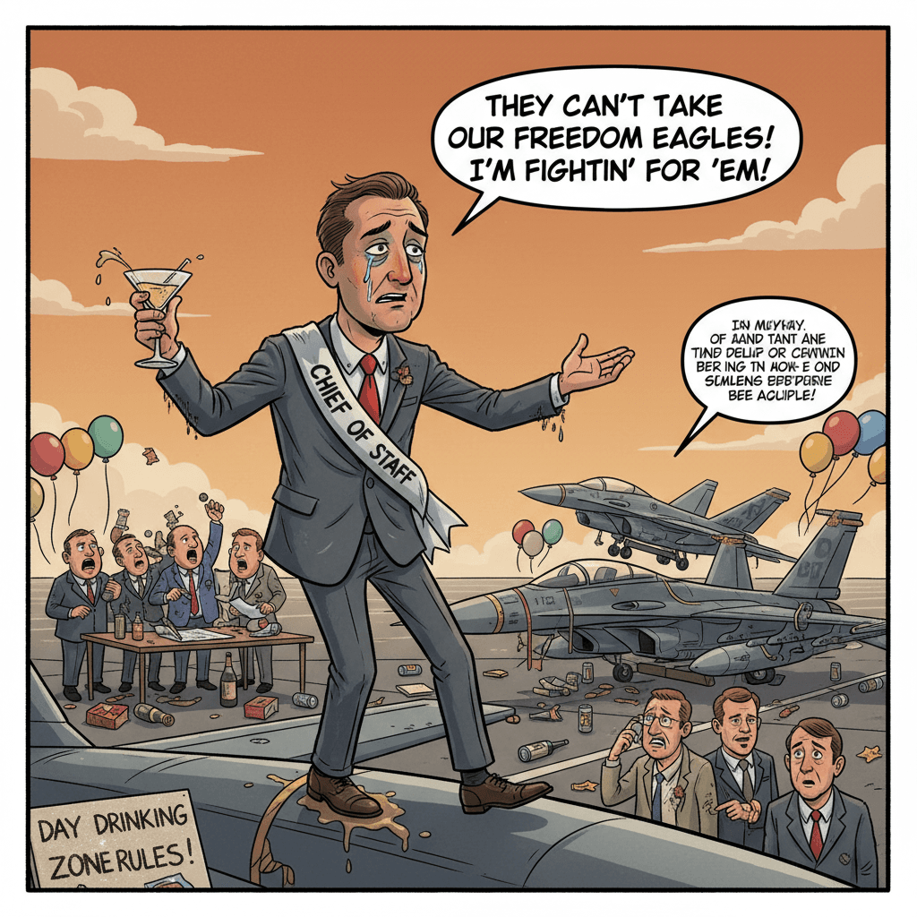 Chief of Staff fails sobriety test while defending fighter jets