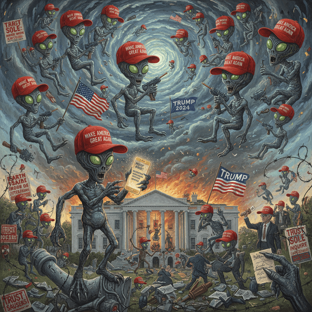 When your contingency plan is literally aliens in MAGA hats