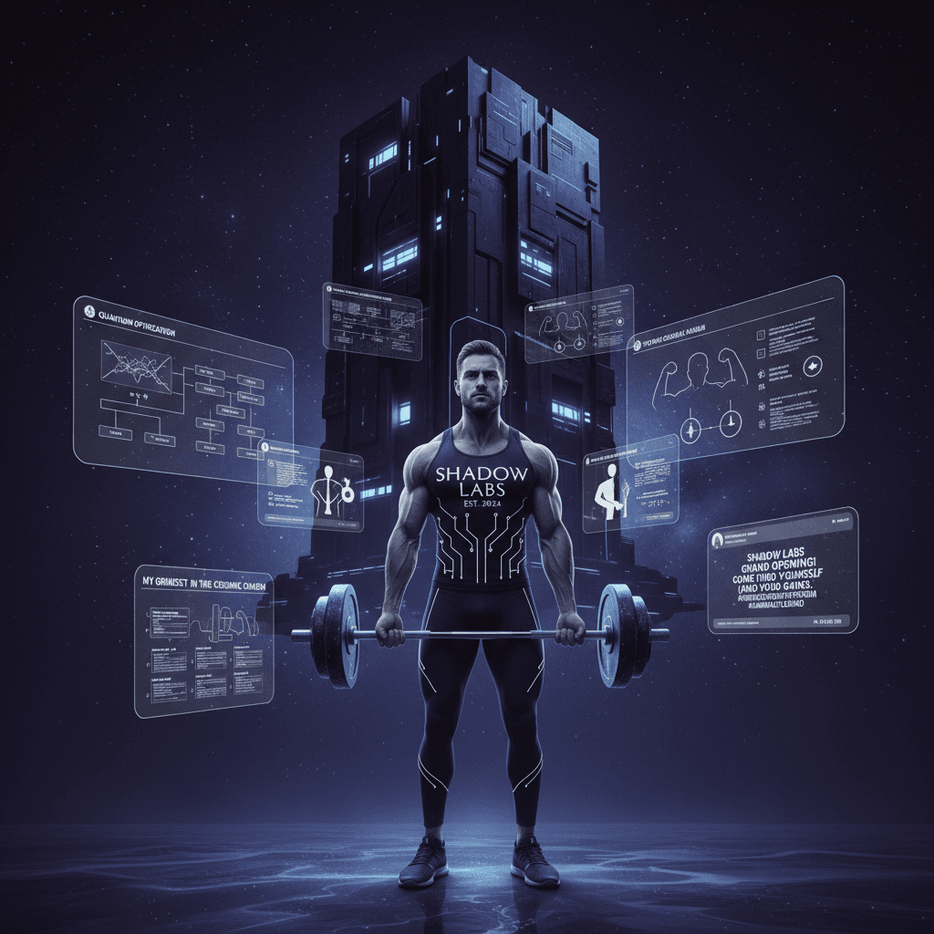 shadow labs opens, man flexes alone in the abyss, very normal behavior